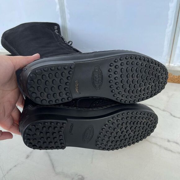 Tod's Gomminos combat moto style mid calf boots 6.5 - Picture 6 of 15